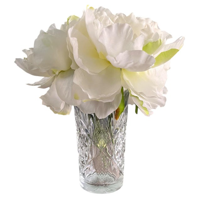 Victorian Vintage Cut Crystal Flower Vase Hollywood Regency Glam Traditional Victorian For Sale - Image 3 of 7