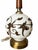 1970s Vintage Ivory Globe Table Lamp With Raised Botanical Vines and Tall Gathered Shade For Sale - Image 5 of 12