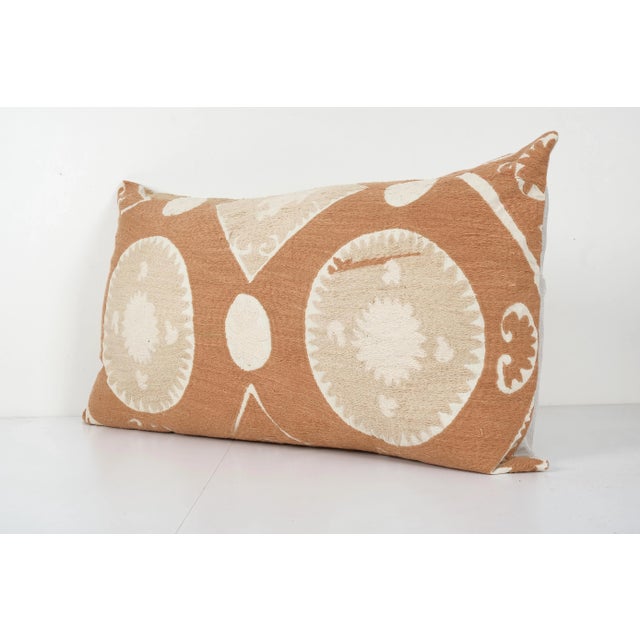 Mid-Century Modern Suzani Camel Pillow Cases Fashioned From a Vintage Suzani For Sale - Image 3 of 5