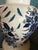 Ink Blue Vintage Pottery Blue Floral Hand Painted Lamp Delft Style For Sale - Image 8 of 12