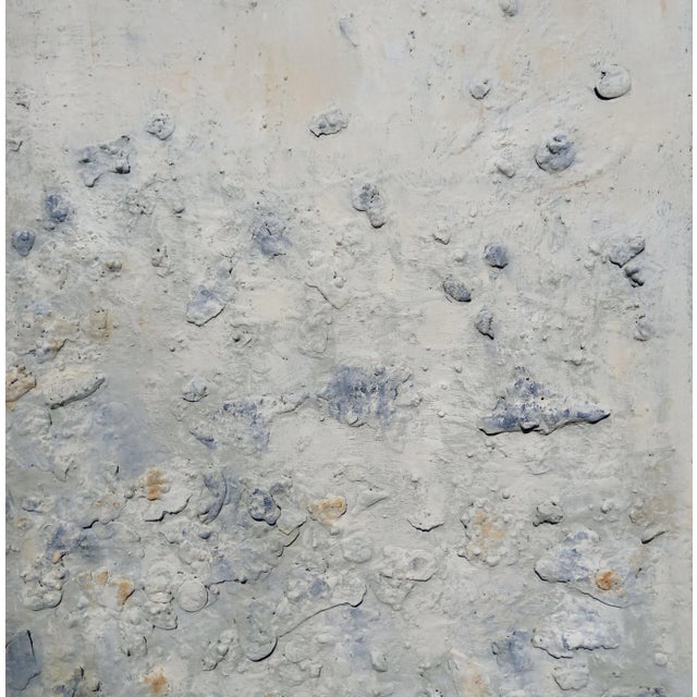 2020s 24" X 28" - 'California Summer Morning' - Natural Palette Abstract Minimalist Relief Seascape / Seaside / Marine Oil Painting by Diane Grant For Sale - Image 5 of 9