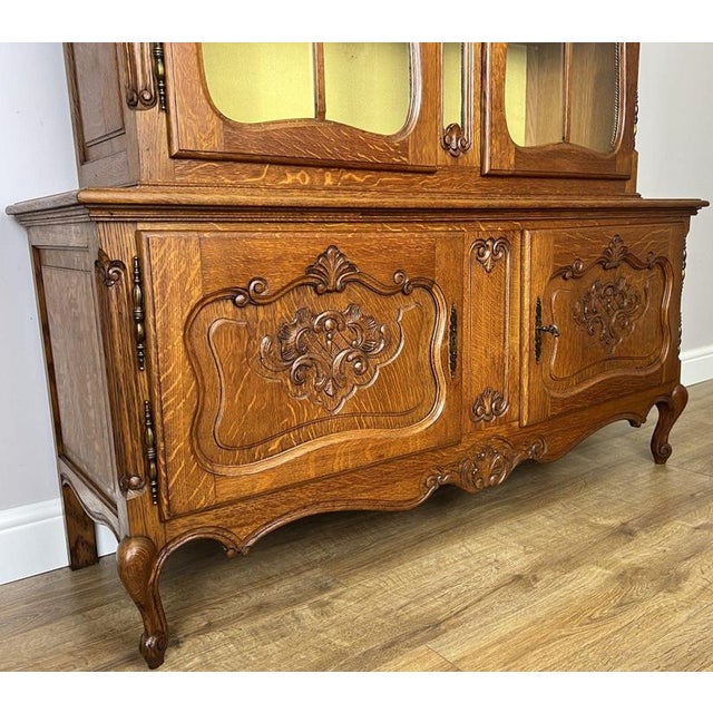 Vintage Louis XVI French Oak Display Cabinet For Sale - Image 6 of 14