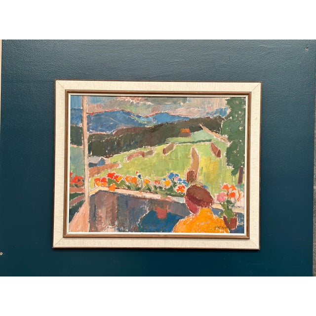 John Hedman, Balcony View, 1960s, Oil on Panel, Framed For Sale - Image 4 of 18