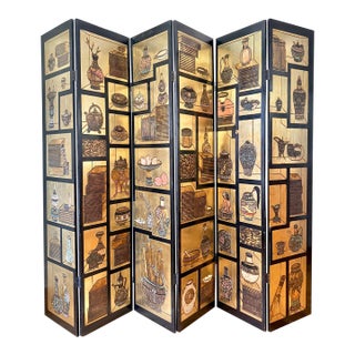 1970s Chinese Six-Panel Carved Gold Lacquered Coromandel Screen For Sale