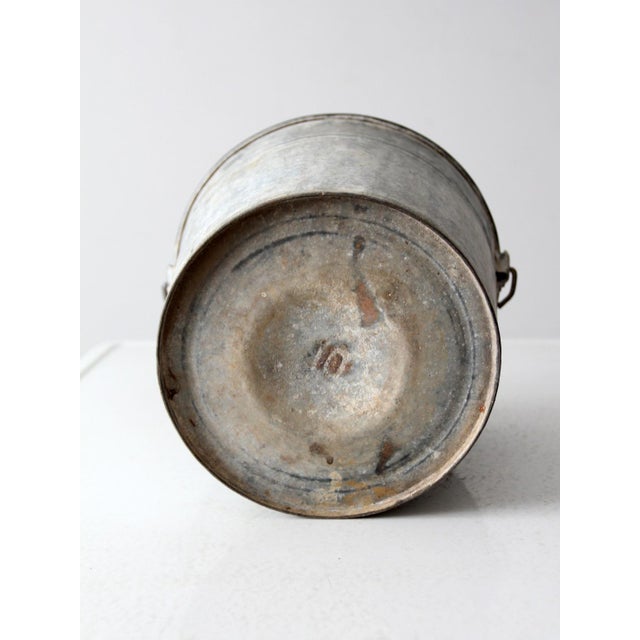 Vintage Galvanized Tin Bucket For Sale - Image 9 of 11