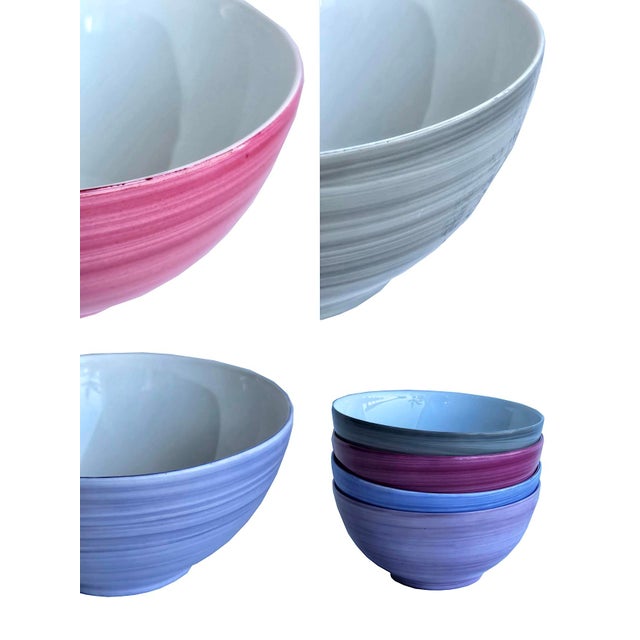 Hand Painted Porcelain Bowls by Marie Daâge for Royal Limoges, Set of 4 For Sale - Image 10 of 12