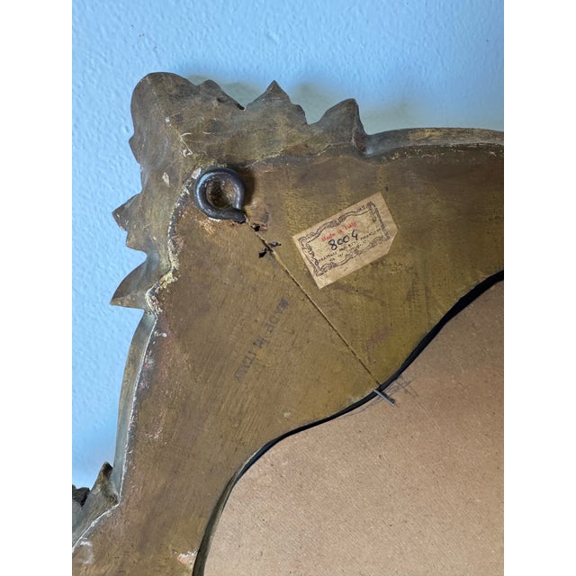 1960’s Italian Hollywood Regency Carved Wood Wall Mirror – Red & Gold Gilt Frame/ Sold For Sale - Image 12 of 12