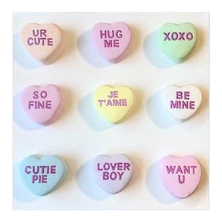 Conversation Hearts 3D Pop Art Clay Wall Art For Sale