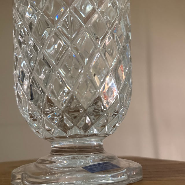 Traditional Godinger Glass Vase Large For Sale - Image 3 of 5