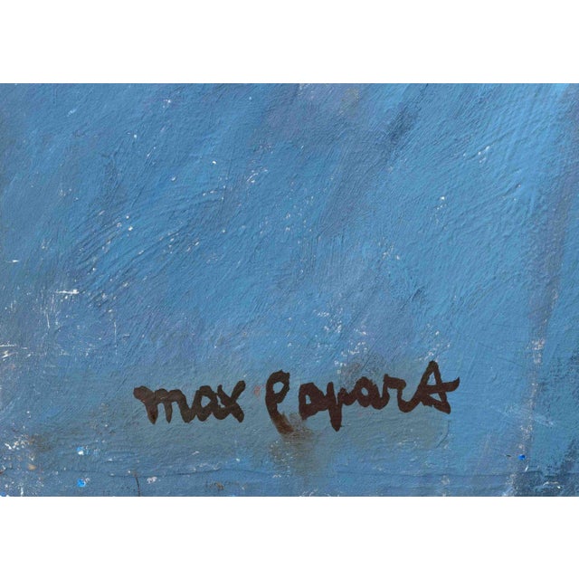 Blue Max Papart "Paris - Milan No. 4" Oil on Board For Sale - Image 8 of 10
