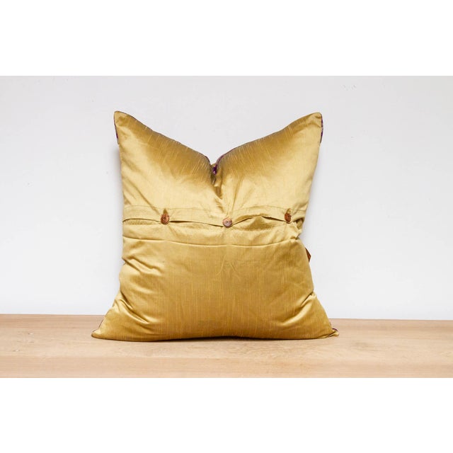 Textile Sandy Gold Festive Silk Euro Pillow Cover For Sale - Image 7 of 8