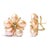 Contemporary 18K Rose Gold 3/8 Cttw Diamond and Freshwater Pearl Blossom Stud Earrings For Sale - Image 3 of 5