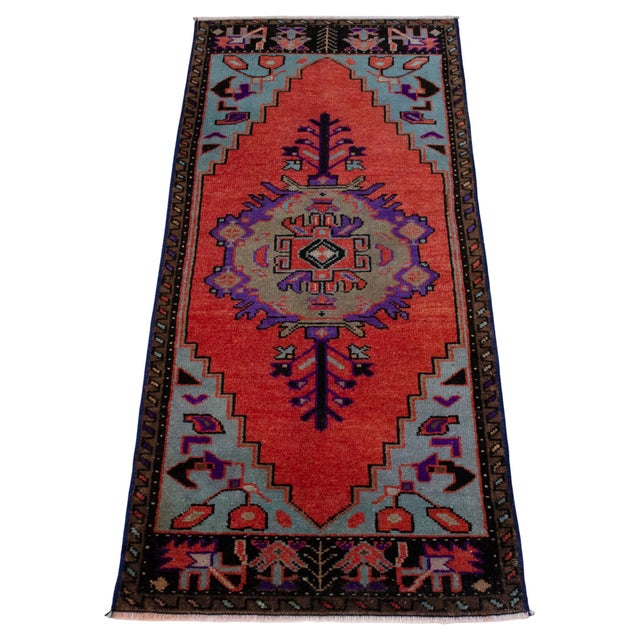 1970s Vintage Hand Knotted Small Rug For Sale - Image 10 of 14