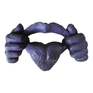 Vintage Purple Plaster Lips, Hands, Tongue Wall Hanging