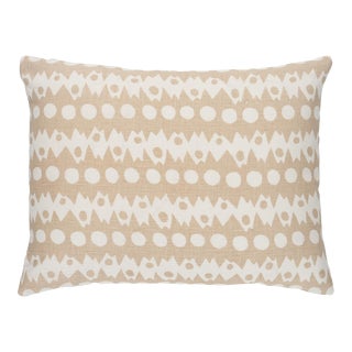 Schumacher x Drusus Tabor Trickledown 18" Pillow in Natural For Sale