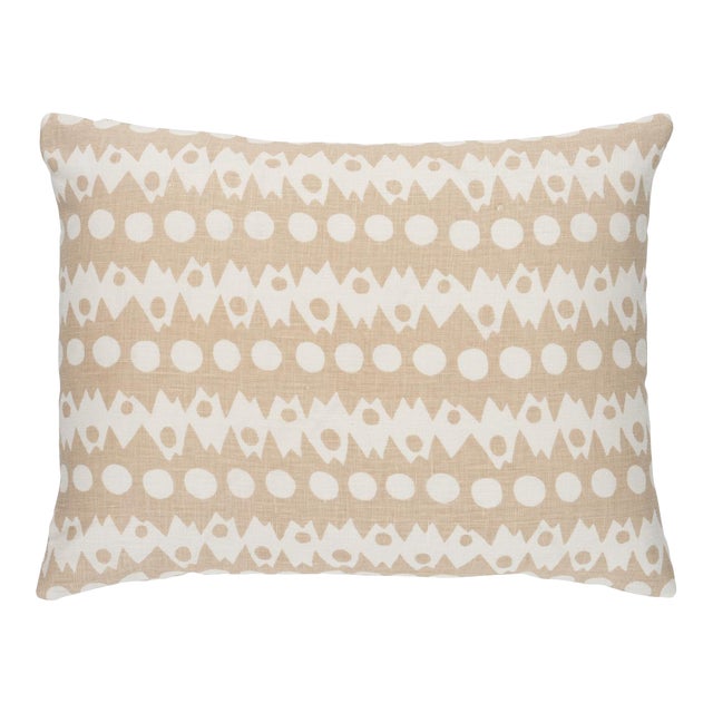 Schumacher x Drusus Tabor Trickledown 18" Pillow in Natural For Sale