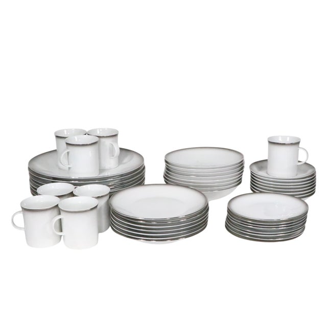 Mid 20th Century Service for 8 Rosenthal Evensong Mid Century Evensong Silver Rom Fine China For Sale - Image 18 of 18