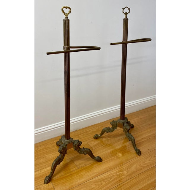 Brass Early 20th Century Brass Towel Holders - a Pair For Sale - Image 8 of 10