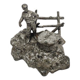 Art Nouveau German Figurative Inkwell, 1890s For Sale