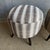 Pair of Striped Off-white, Gray Vintage Turkish Rug Ottomans For Sale - Image 4 of 8