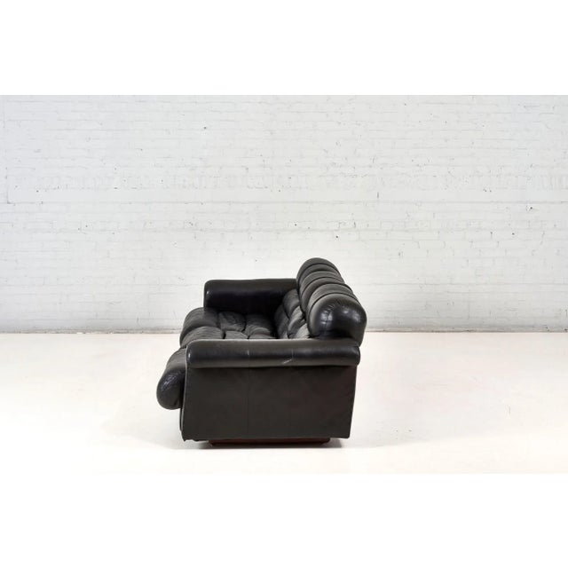 De Sede Black Leather Sofa, 1970 For Sale In Chicago - Image 6 of 12