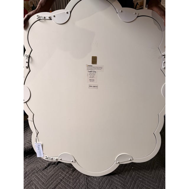 Early 21st Century Gabby Home White Faux Horn Scalloped Mirror For Sale - Image 5 of 6