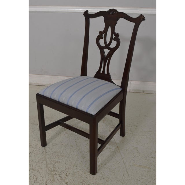 Wood Set of 8 Stickley Mahogany Chippendale Dining Room Chairs For Sale - Image 7 of 11