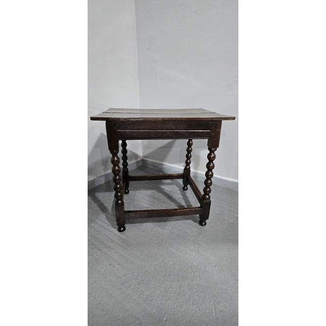 Brown Oak Side Table, 1650s For Sale - Image 8 of 9