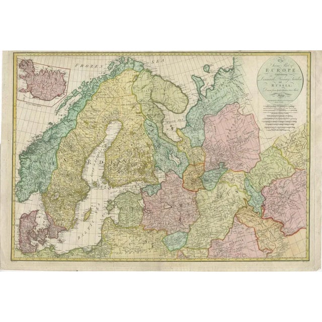 Beige Historical Map of Northern Europe and Russia, 1788 For Sale - Image 8 of 10