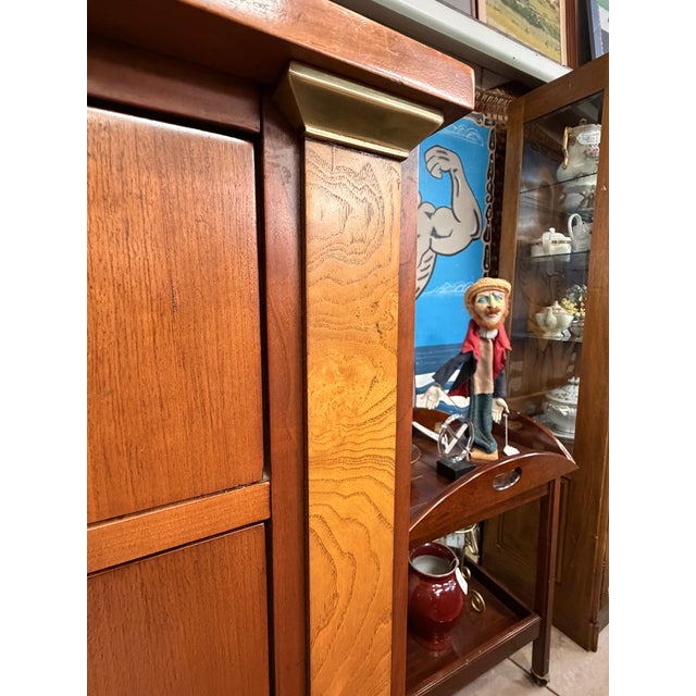 Mid-20th Century Baker Furniture Empire Cherry & Burl Wood Highboy Dresser For Sale - Image 11 of 12