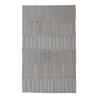 Large Vintage Neutral Paneled Kilim in Neutral Muted Tones 10'4" X16'8" For Sale