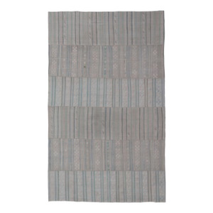 Large Vintage Neutral Paneled Kilim in Neutral Muted Tones 10'4" X16'8"