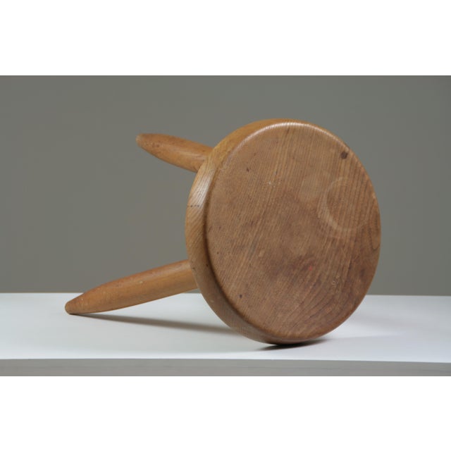 High Ash Stool Berger Model attributed to Charlotte Perriand, France, 1950s For Sale - Image 11 of 18