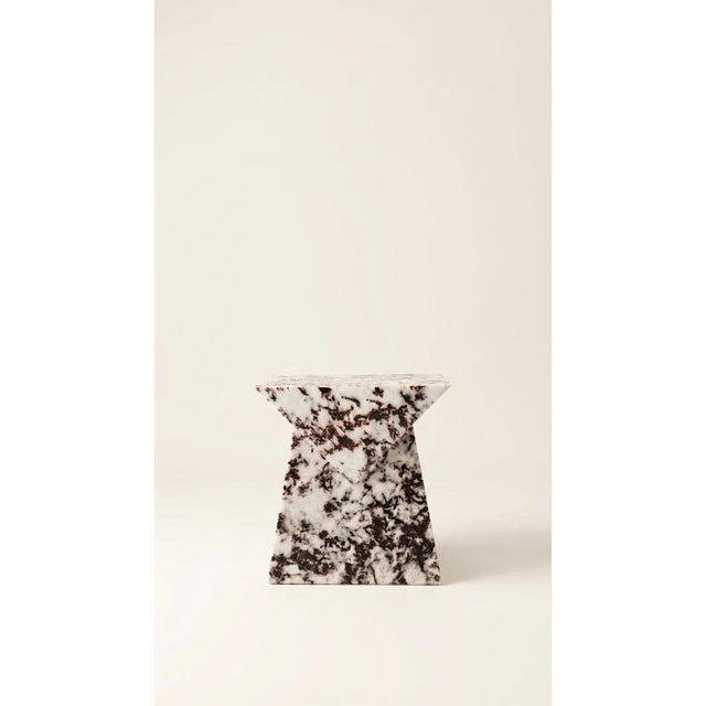 Animal Skin Marlene Stool in Epoxy Resin and Leather Fragments by Wedo For Sale - Image 7 of 7