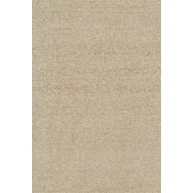 Contemporary Rug & Kilim’s Oversized Contemporary Textural Solid Rug in Beige Tones For Sale - Image 3 of 8