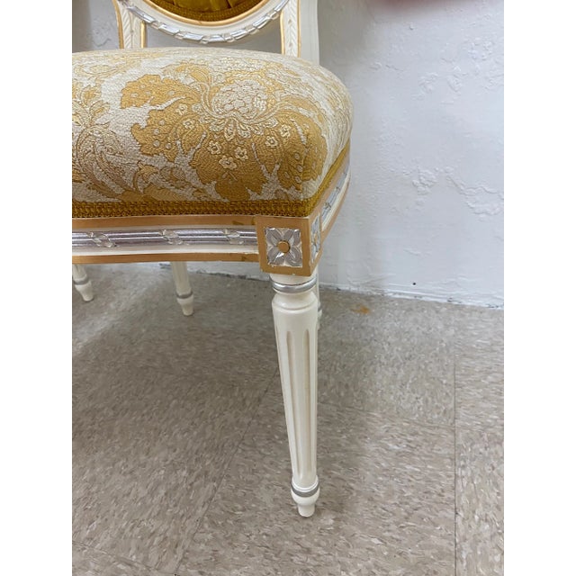 19th Century Reproduction 24 Karat Gold Leaf Italian Dining Chairs by Caspani Tino - Set of 4 For Sale - Image 9 of 11