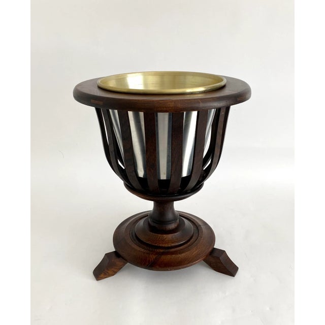 French 19th C Dutch Oak Turned Ice Bucket Jardiniere For Sale - Image 3 of 12