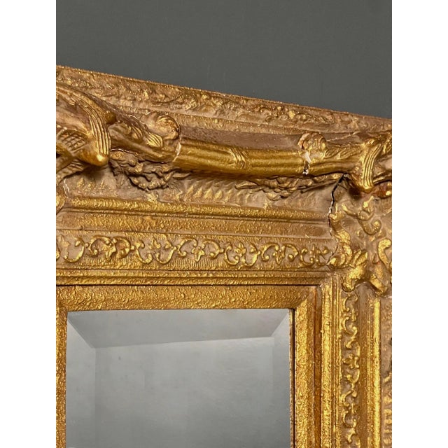 19th Century Italian Baroque Revival Beveled Mirror in a Deep Giltwood Frame For Sale In Philadelphia - Image 6 of 17