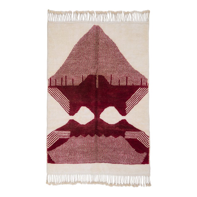 Artful Hand-Knotted Wool Rug by Azele Studio For Sale