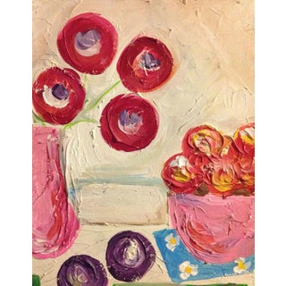 Impasto-Style Flowers Painting For Sale