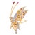 1990s 14k Yellow Gold Entremblant Butterfly Brooch With Diamonds & Gemstone Accents For Sale In New York - Image 6 of 6