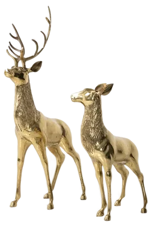 Large Deer Sculptures in Bronze, 1970, Set of 2