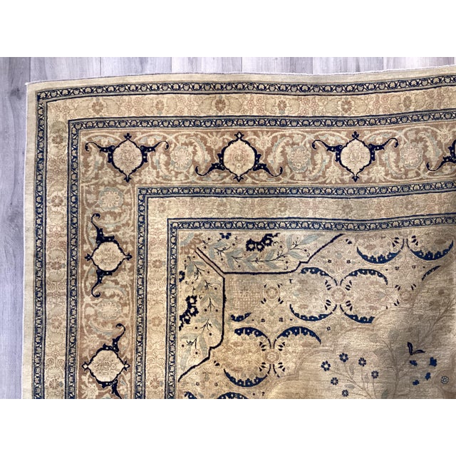 Antique Persian Tabriz Hadji Jalili Rug 9'3" X 12'2" For Sale - Image 4 of 5