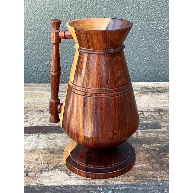Late 20th Century Vintage Turned Wood Pitcher For Sale - Image 5 of 12