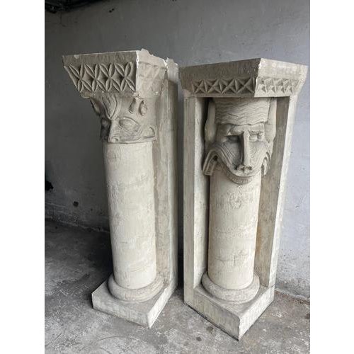Sculptural Plaster Columns from Walter De Buck, Set of 2 For Sale - Image 12 of 12