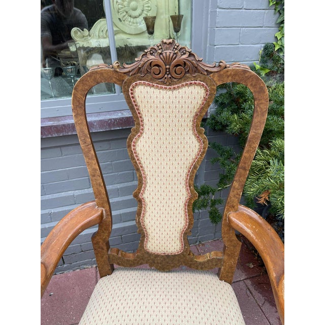 1930s Carved Queen Anne Pair of Armchairs For Sale - Image 9 of 9