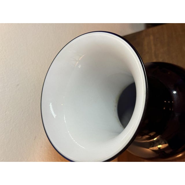 1980s Blue Opaline Glass Vase from Venini, 1986 For Sale - Image 5 of 15