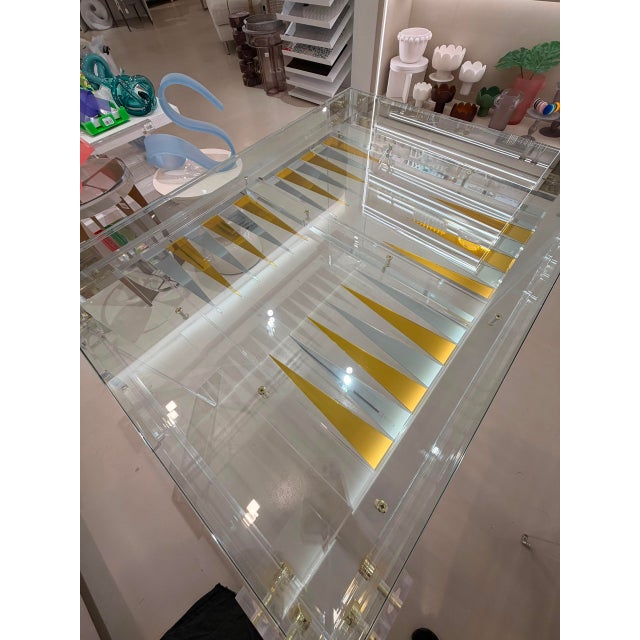 Acrylic Backgammon Table For Sale In Miami - Image 6 of 6