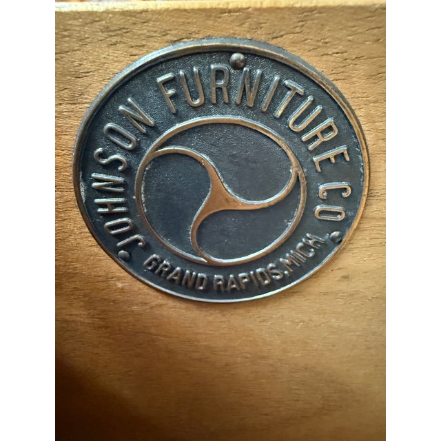 Vintage Johnson Furniture Company Walnut Dresser For Sale - Image 4 of 12