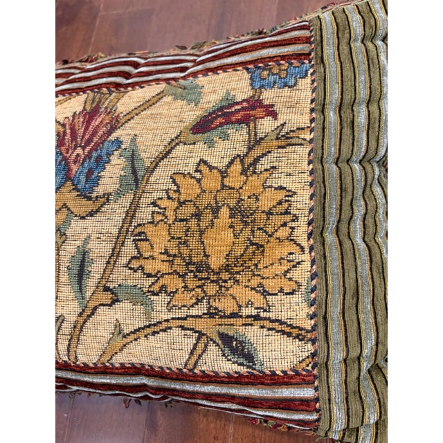 Vintage Aubusson Style Floral Tapestry Throw Pillows With Fringe Trim - Pair For Sale - Image 11 of 11